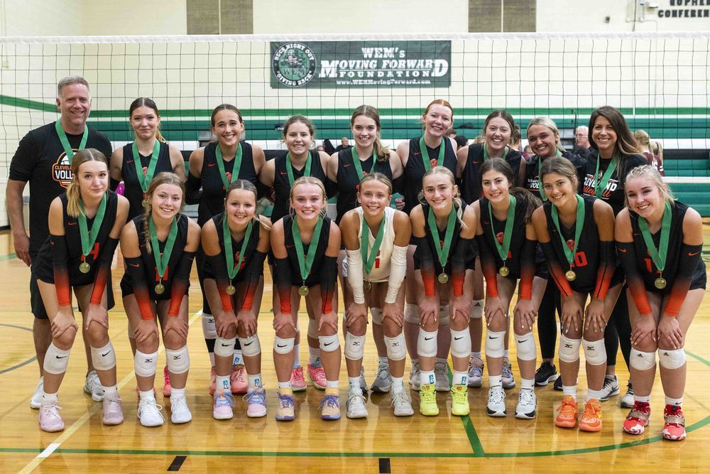 Team wearing medals