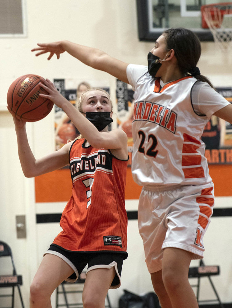 Junior high girls finish season with a win