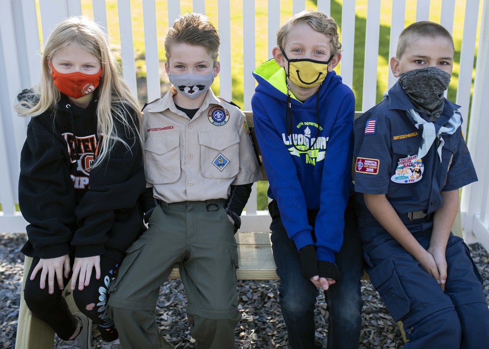 Benchmark: Scouts build bench for preschool playground